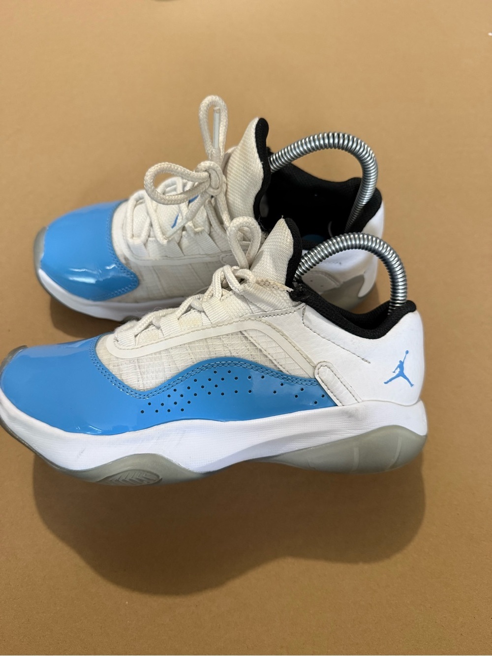 Jordan Kids White and Sky Blue Low-Top Sneakers